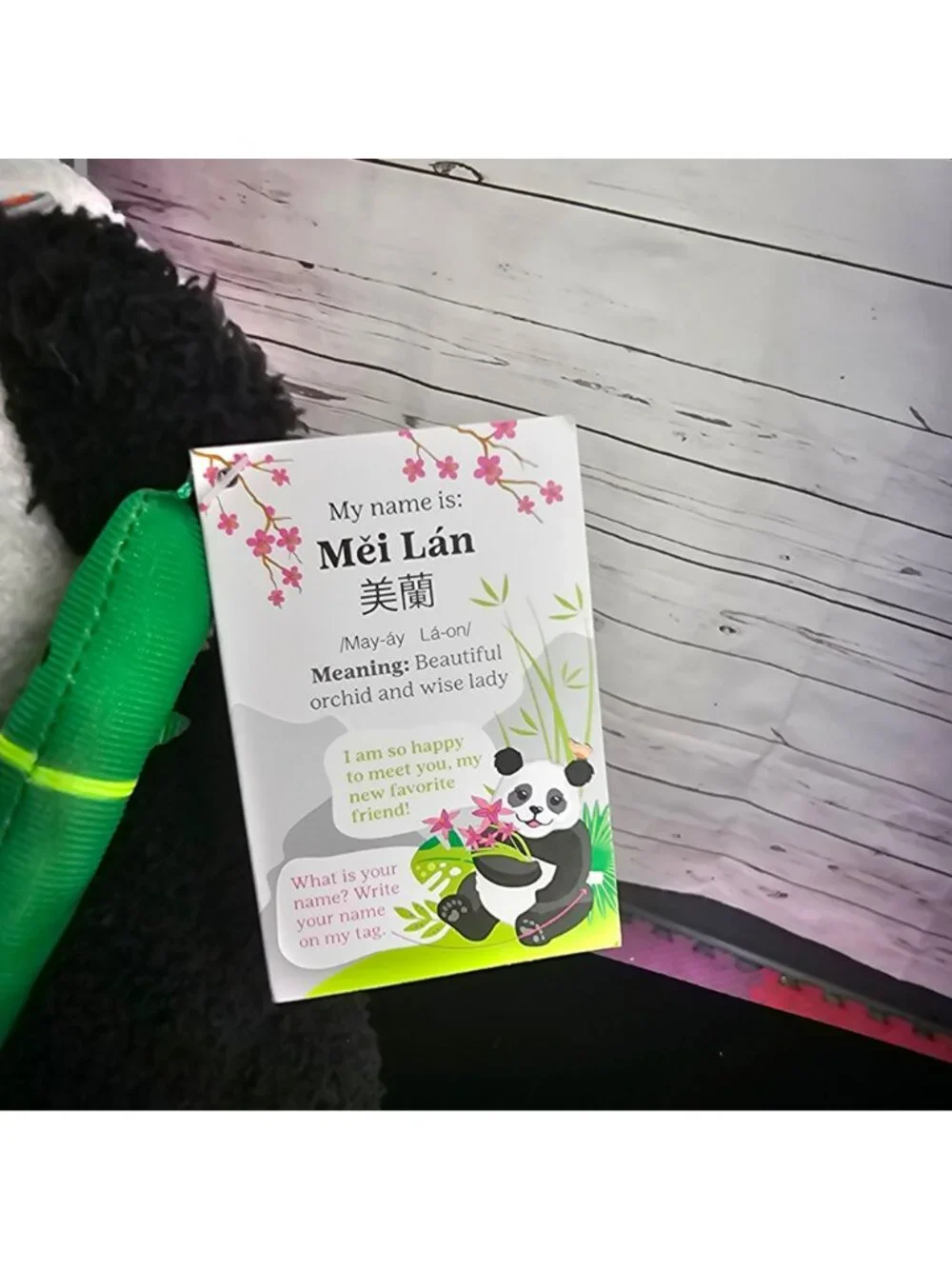Mei Lan Panda Plush Toy With Bamboo & Cookie Soft & Cuddly Stuffed Animal For Al